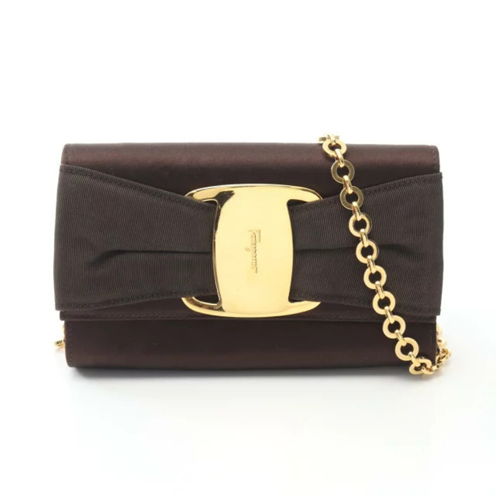 Salvatore Ferragamo Vara Ribbon Shoulder Bag Brown